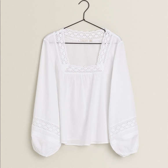 ZARA BNWT Cotton Lace Trim Pajamas Lounge 2pc Coord Set - Picture 5 of 6